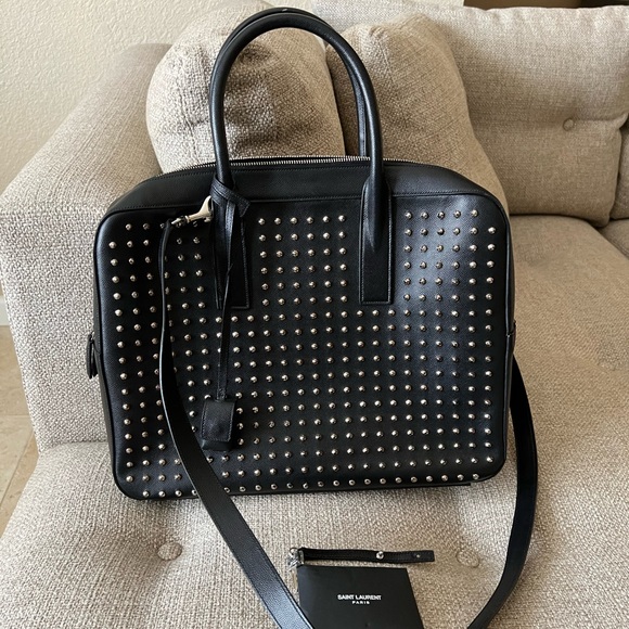 Saint Laurent YSL Sac Museum Black Studded Crossbody Bag NWT - Picture 16 of 16